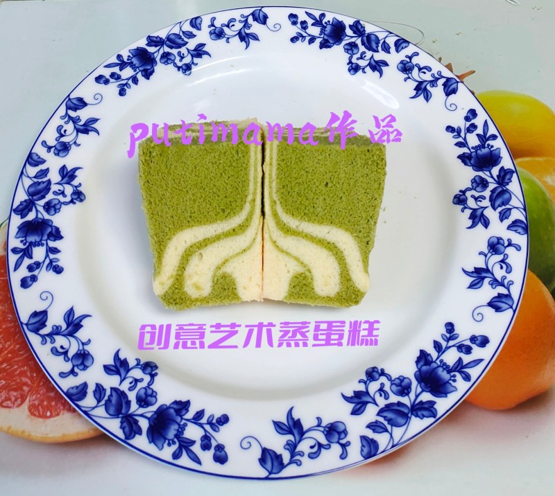 Matcha Art Steamed Cake