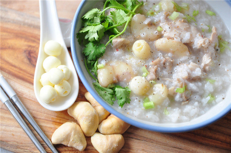 Lotus Seed, Water Chestnut, and Pork Rib Porridge