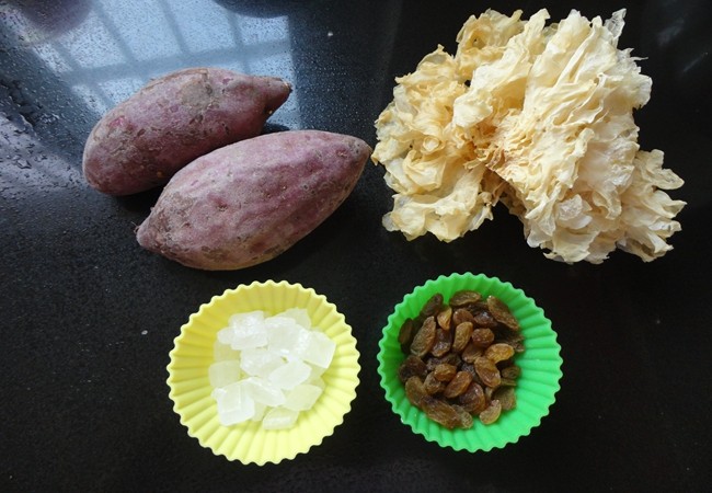 Steps for Cooking Purple Sweet Potato and Tremella Porridge