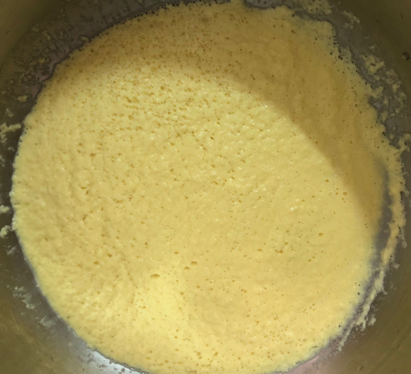 Steps for making corn milk egg custard