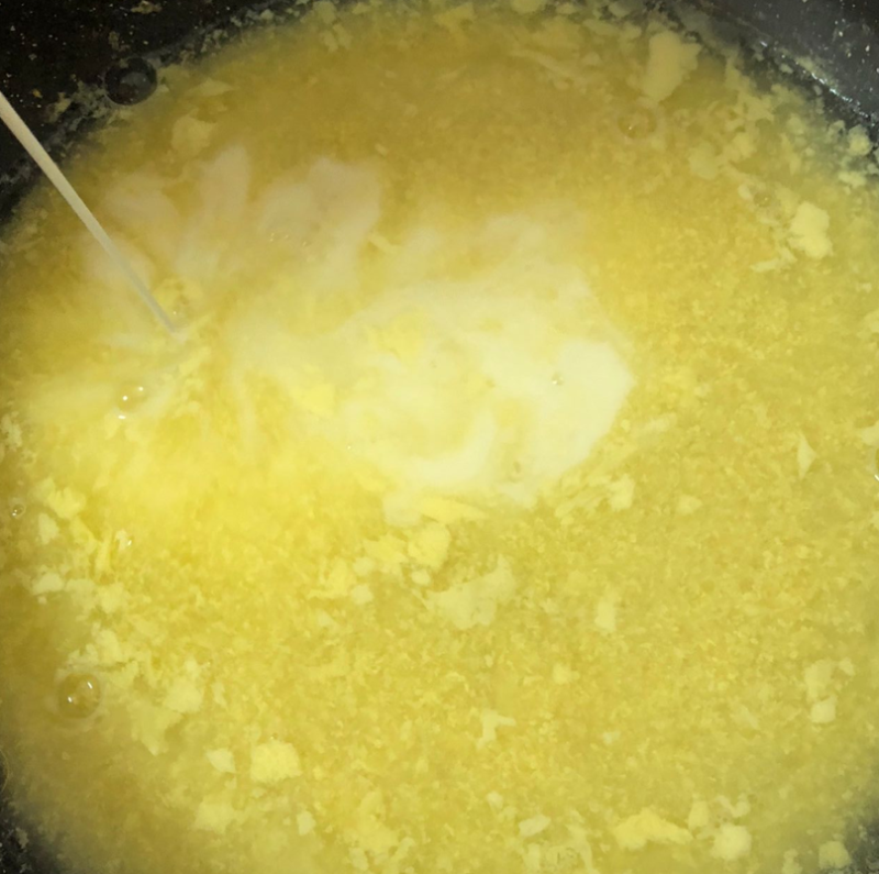 Steps for making corn milk egg custard