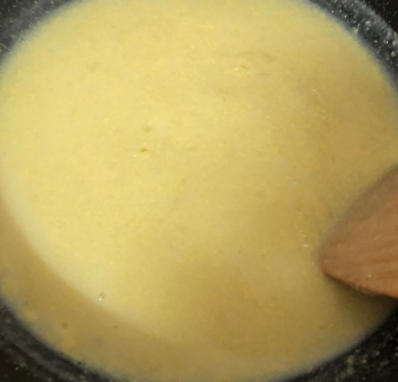 Steps for making corn milk egg custard