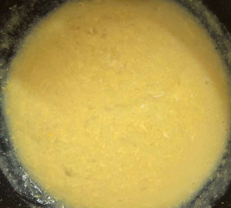 Steps for making corn milk egg custard