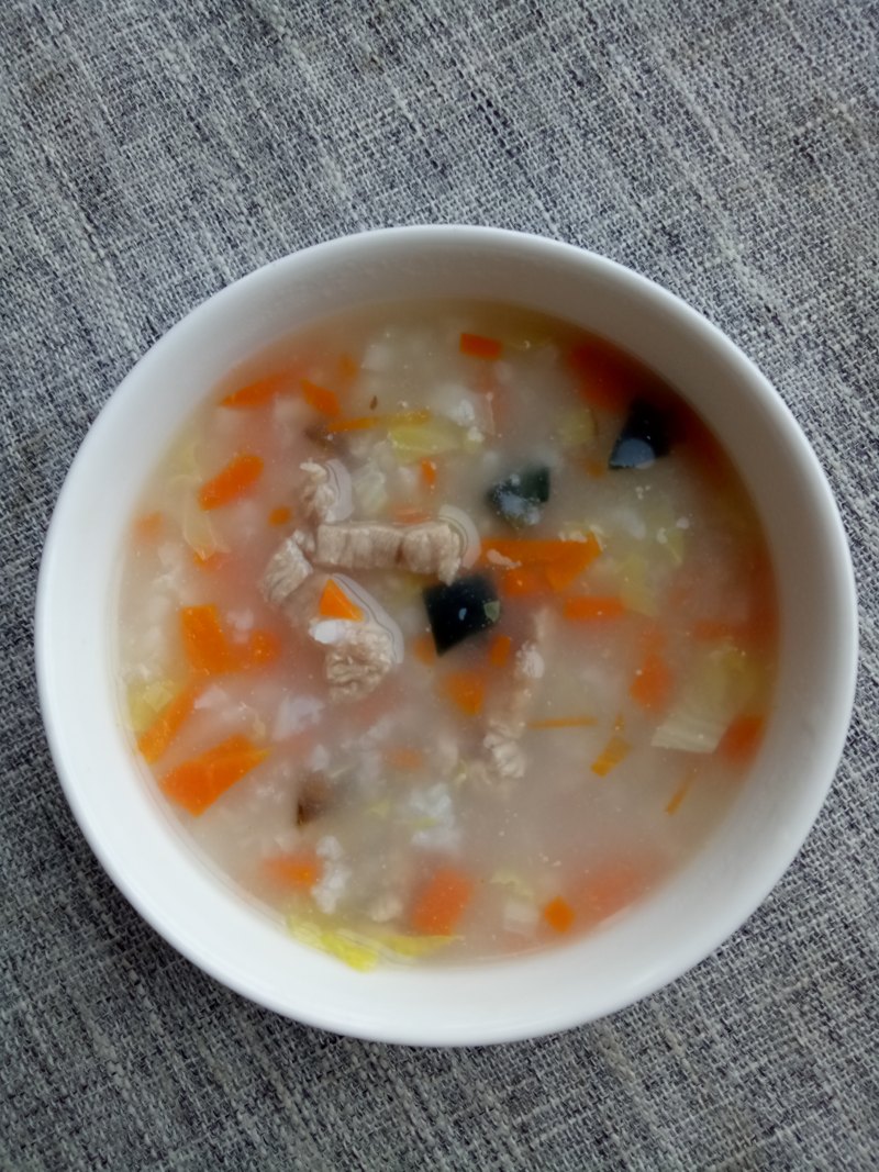 Carrot Lean Pork Congee with Preserved Egg