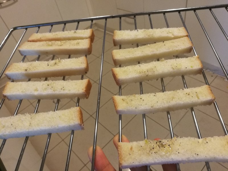 Steps for Making Garlic Toast Sticks