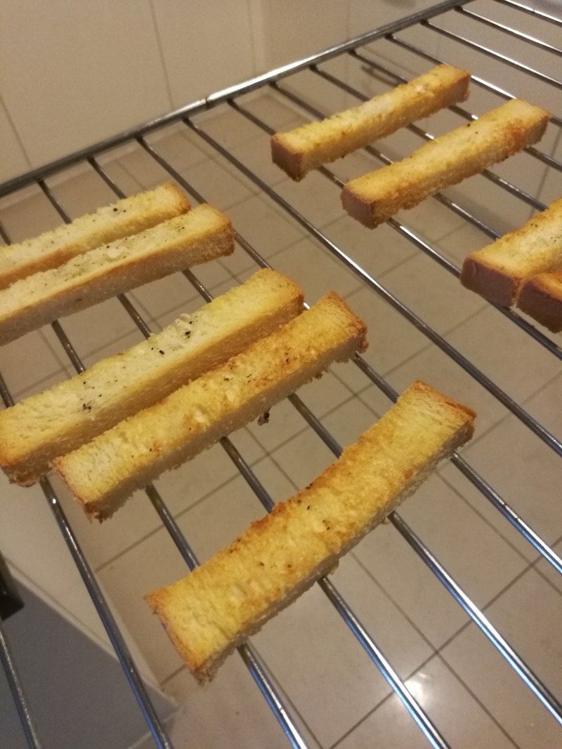 Steps for Making Garlic Toast Sticks