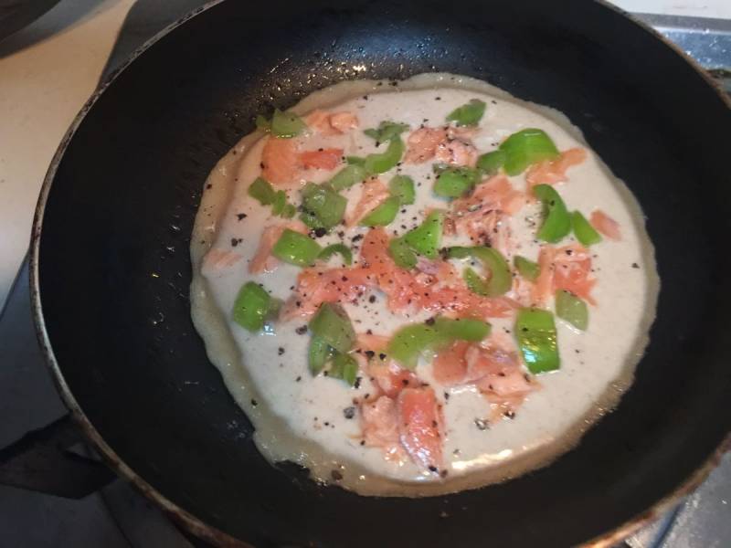 Steps for Making Salmon Buckwheat Pancakes