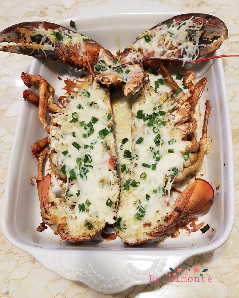 Garlic Cheese Baked Lobster