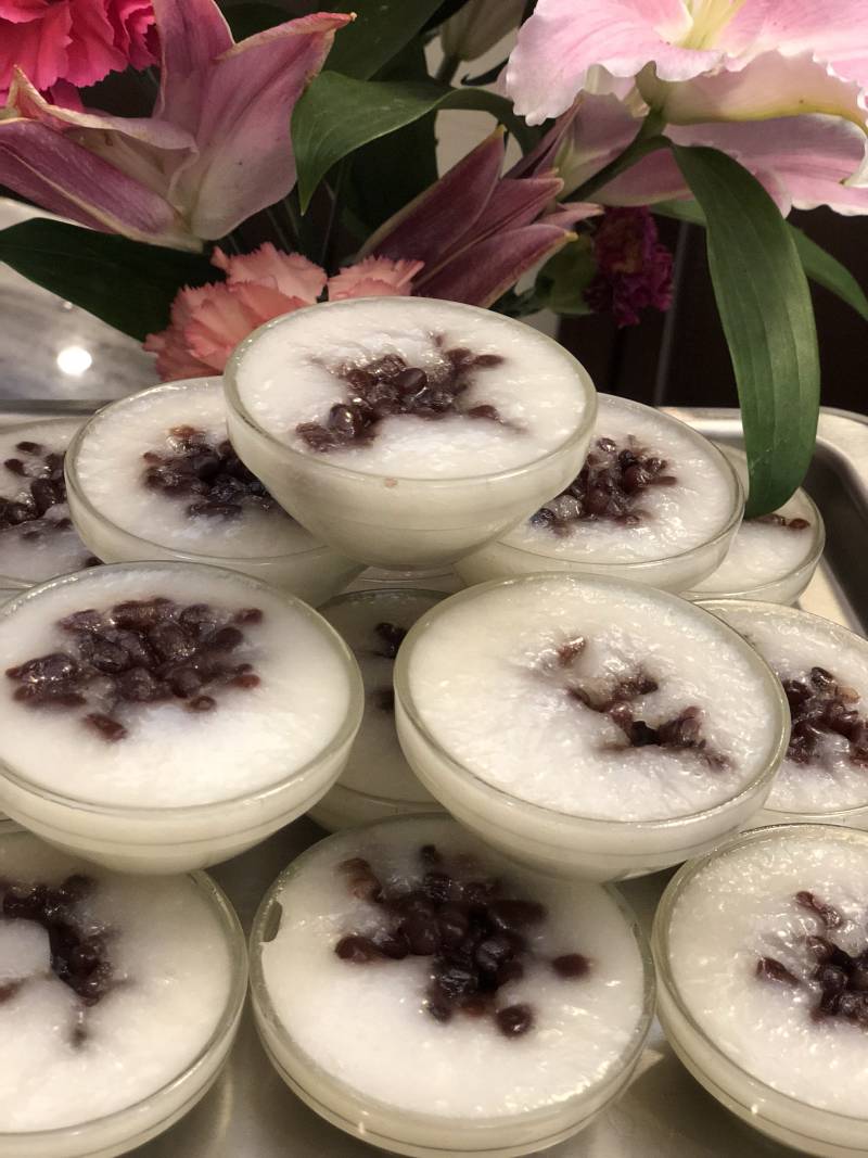 Coconut Milk Red Bean Pudding Making Steps