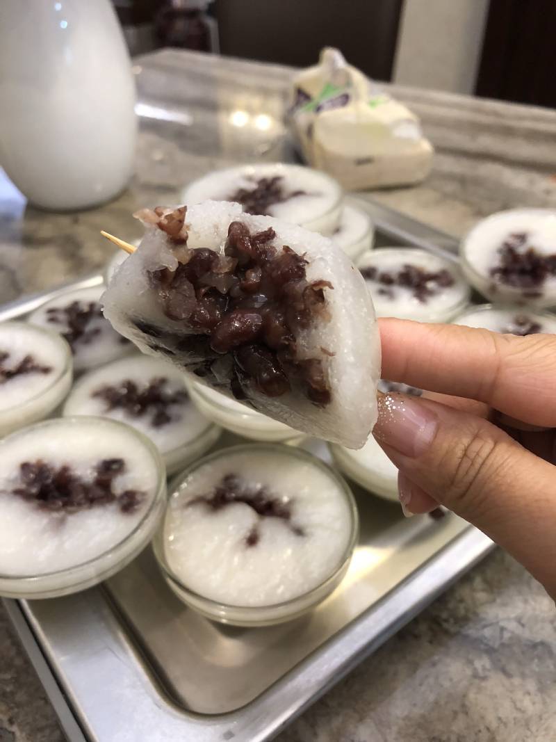 Coconut Milk Red Bean Pudding Making Steps