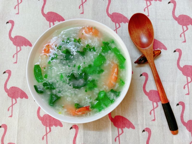 Shrimp and Vegetable Congee Cooking Steps