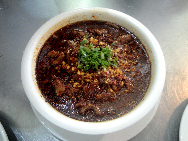 Boiled Beef Slices in Hot Chili Oil