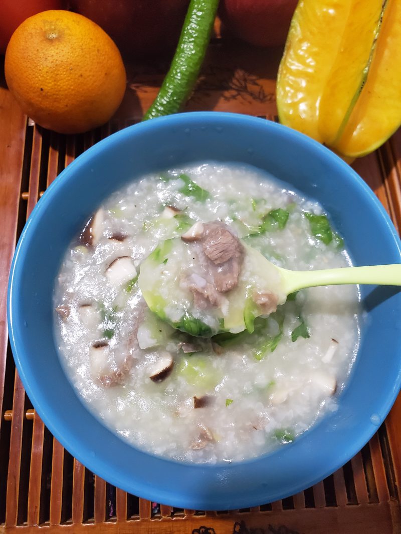 Mushroom Beef Lettuce Congee