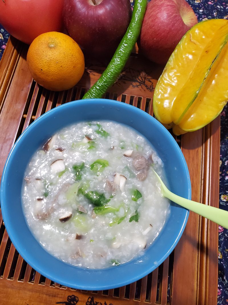 Mushroom Beef Lettuce Congee