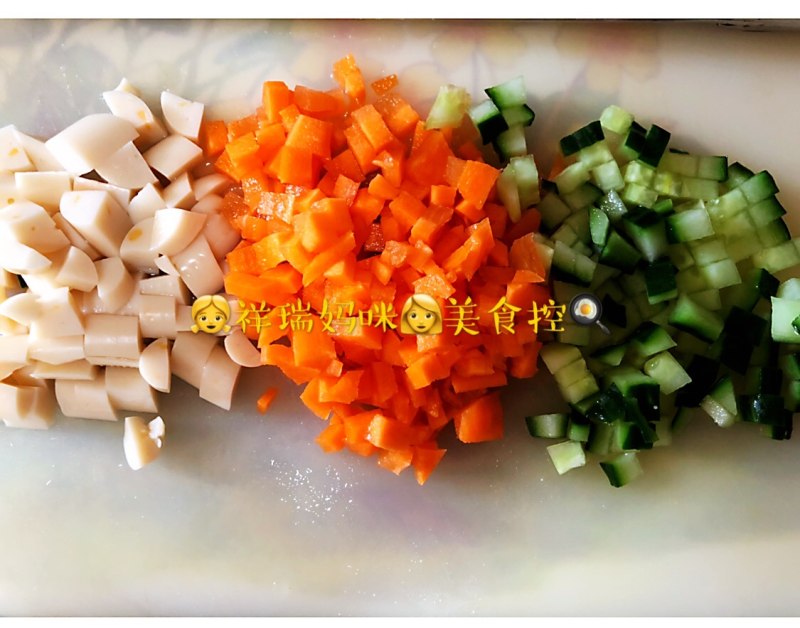 【Lucky Baby Table】Fish Sausage, Shrimp, and Preserved Egg Fried Rice Step-by-Step