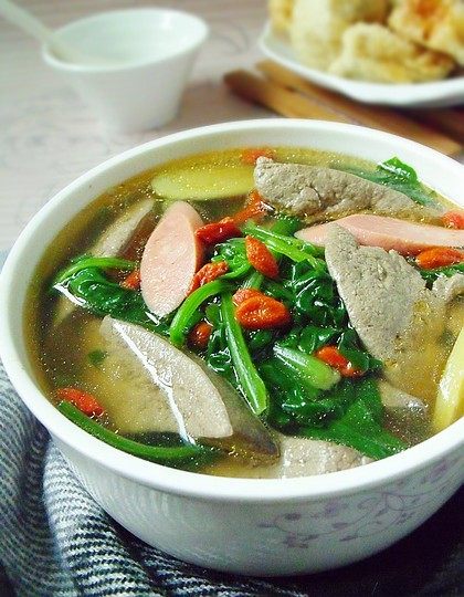 Spinach and Pork Liver Soup