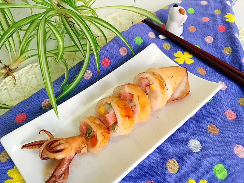 Grilled Squid Glutinous Rice Tube