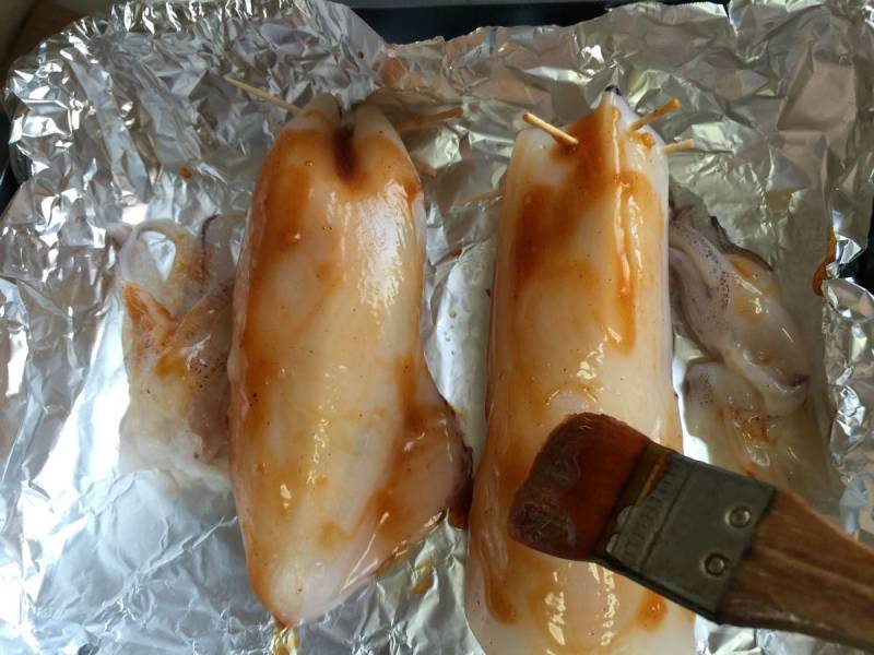 Steps for Grilled Squid Glutinous Rice Tube