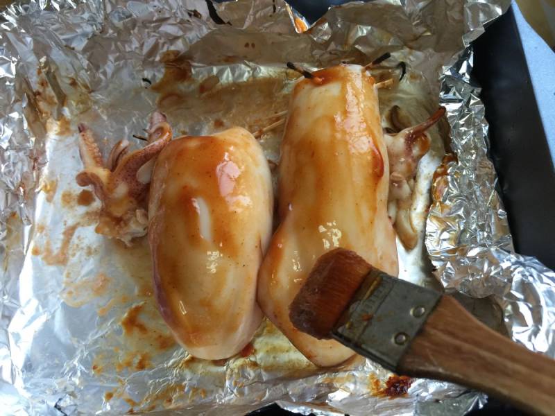 Steps for Grilled Squid Glutinous Rice Tube