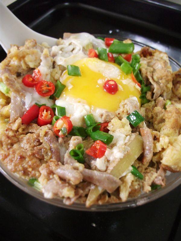 Fish Sausage and Egg Rice Bowl