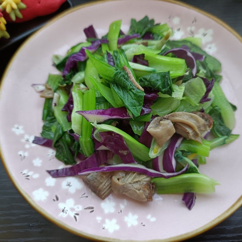 Steps for Making Canola Salad with Pork Heart