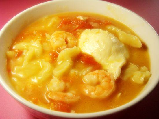 Winter Solstice Warm Breakfast - Tomato Shrimp Noodle Fish Soup Cooking Steps