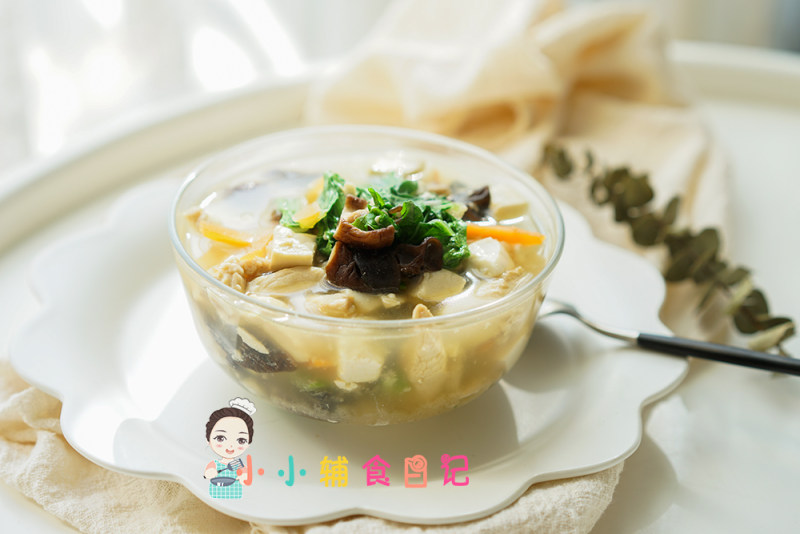 Chicken Mushroom Tofu Soup for Over 12 Months
