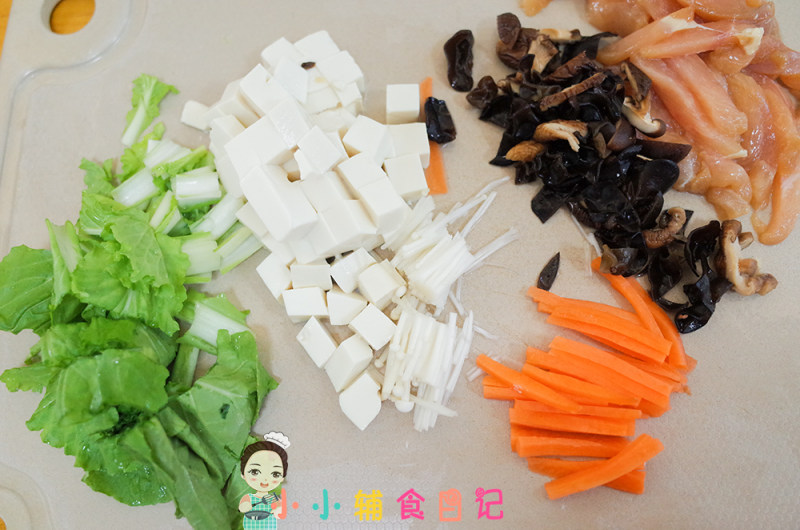 Steps for Making Chicken Mushroom Tofu Soup for Over 12 Months