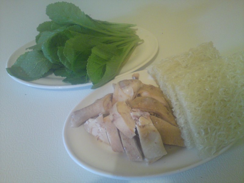 Steps to Make Salted Chicken Rice Noodles