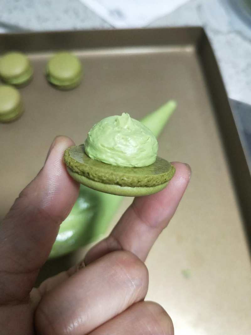 Steps for Making Italian Matcha Macarons (No Artificial Coloring)