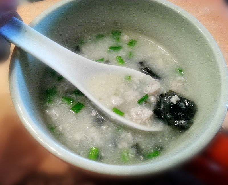 Century Egg and Lean Pork Congee —— A Lunch for One