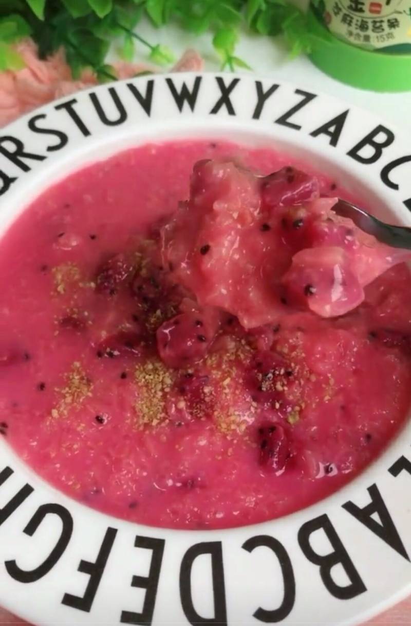 Steps to Make Milk Dragon Fruit Congee