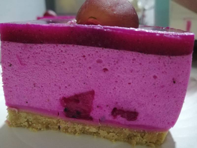 Dragon Fruit Mousse Cake Making Steps