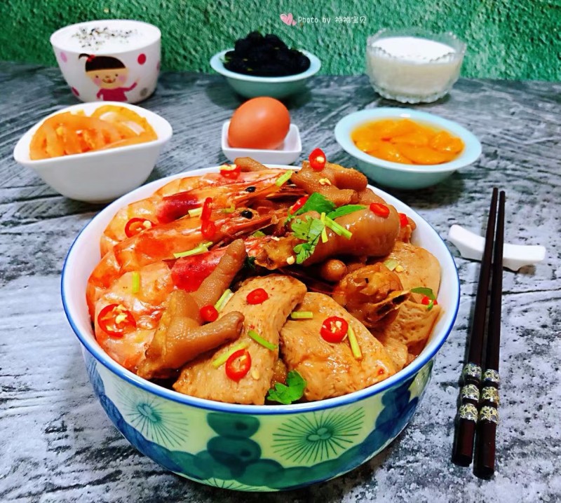 Mingxia Chicken Feet and Shrimp Hot Pot #Cooking a Feast with Leftover Ingredients# Cooking Steps