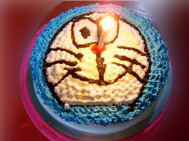 Birthday Cake@@For Nephew~~Doraemon Cake Making Steps