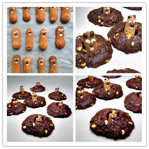 Steps for making Whack-a-Mole Fun 3D Cookies