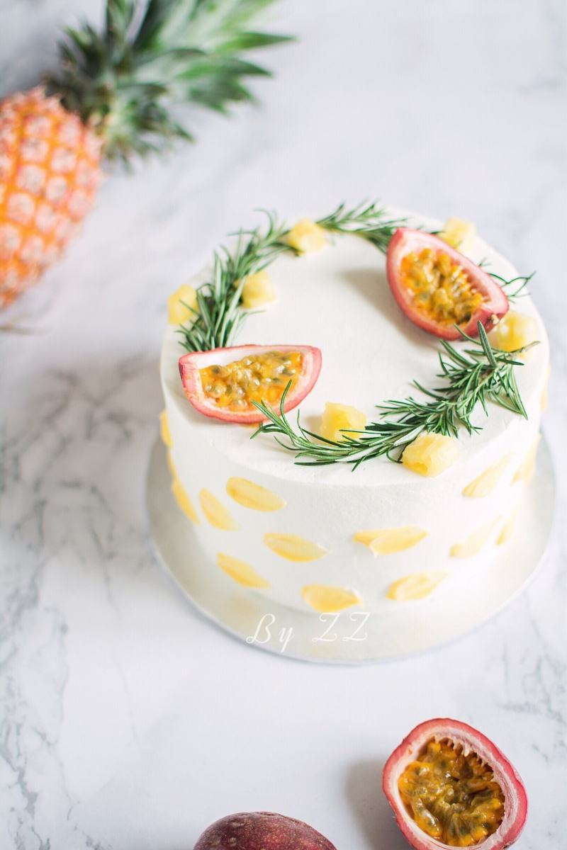 Passion Fruit Pineapple Cream Cake