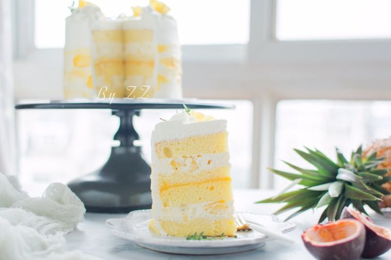 Passion Fruit Pineapple Cream Cake