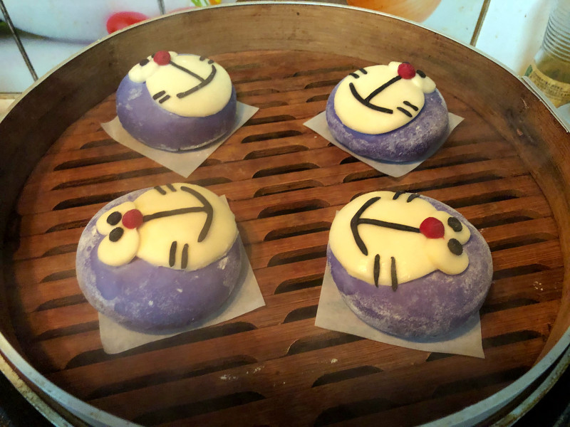 Doraemon Red Bean Mochi Bun Making Steps