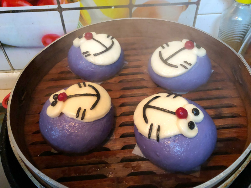 Doraemon Red Bean Mochi Bun Making Steps