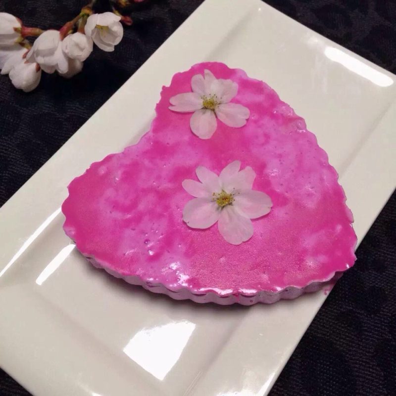 Dragon Fruit Sakura Mousse Making Steps