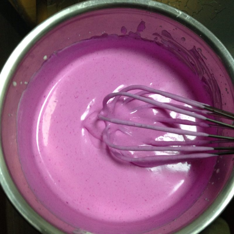 Dragon Fruit Sakura Mousse Making Steps