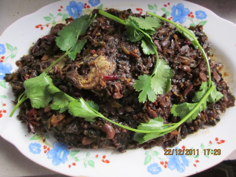 Sour and Spicy Fish with Pickled Vegetables and Fermented Soybeans