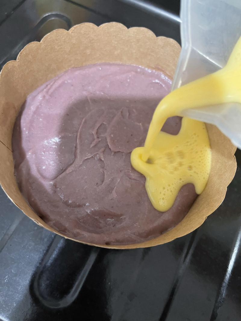 Taro Custard Baked Egg Milk Step-by-Step