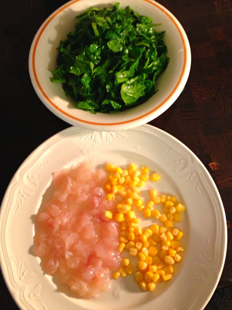 Cod and Spinach Porridge Cooking Steps