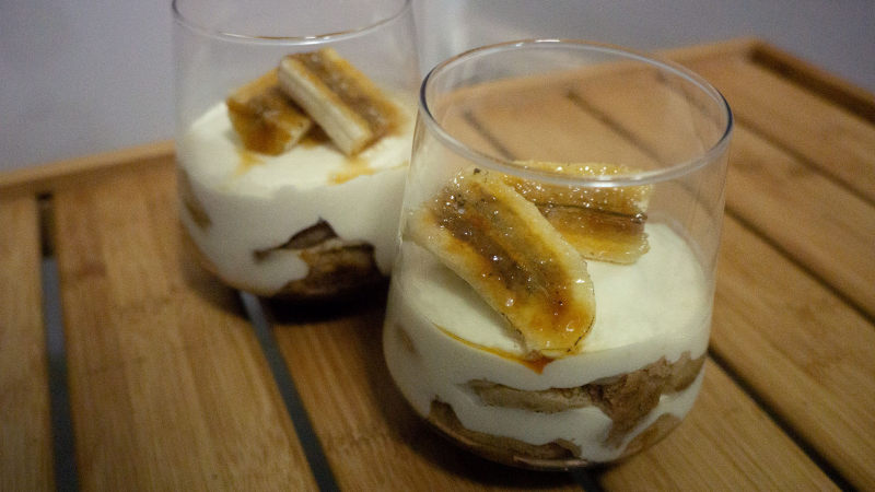 Black Sugar Banana Tofu Tiramisu