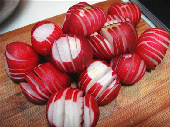 Steps for making Sweet and Sour Cherry Radish Salad