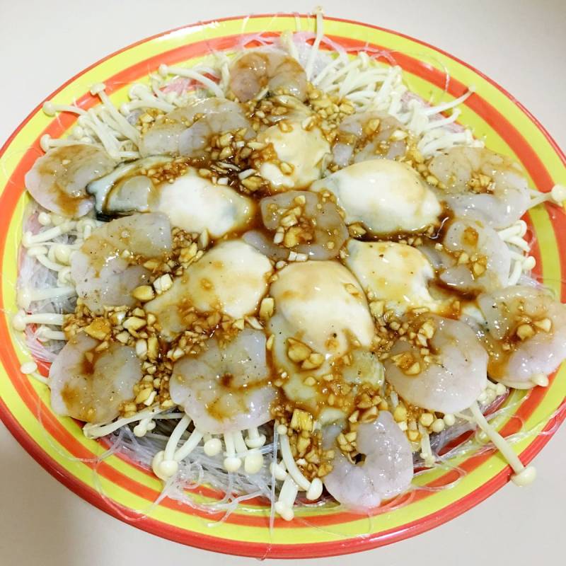 Garlic Shrimp and Oyster Steamed Vermicelli Steps