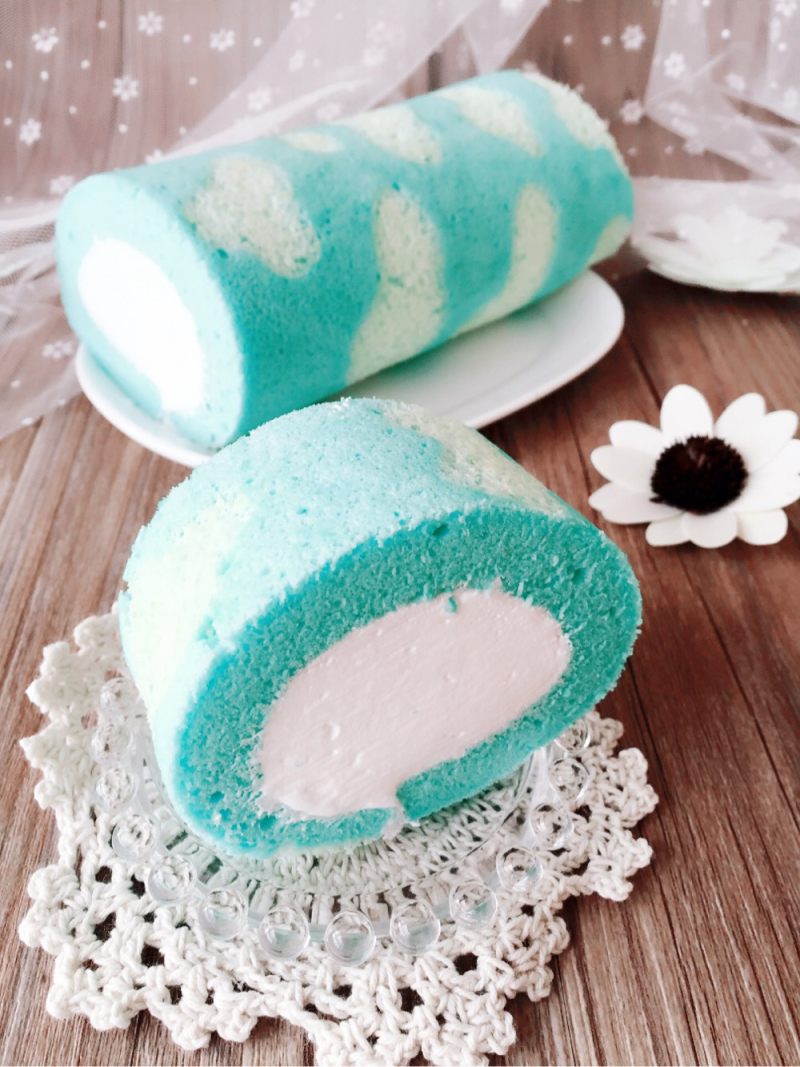 Blue Sky White Cloud Cake Roll Cooking Steps