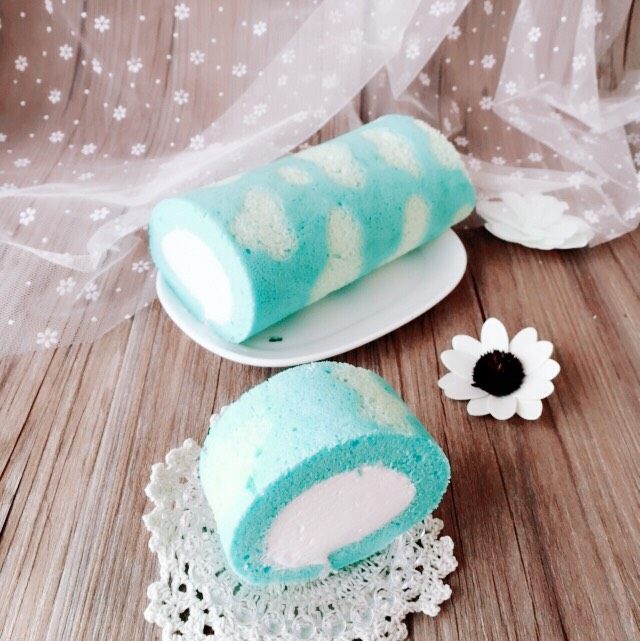 Blue Sky White Cloud Cake Roll Cooking Steps